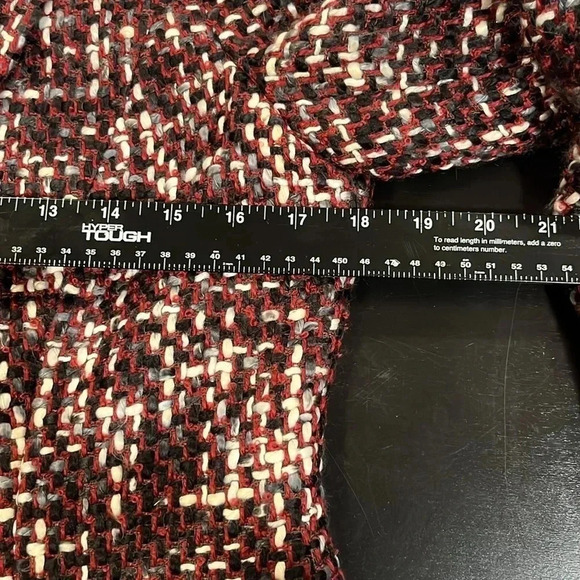 Emma James Basketweave Tweed One Button Blazer Wine Red and Black Womens 6 - Picture 6 of 8